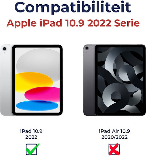 Rosso Element Flip Cover Δερματίνης Μαύρο (iPad 2022 10.9'')
