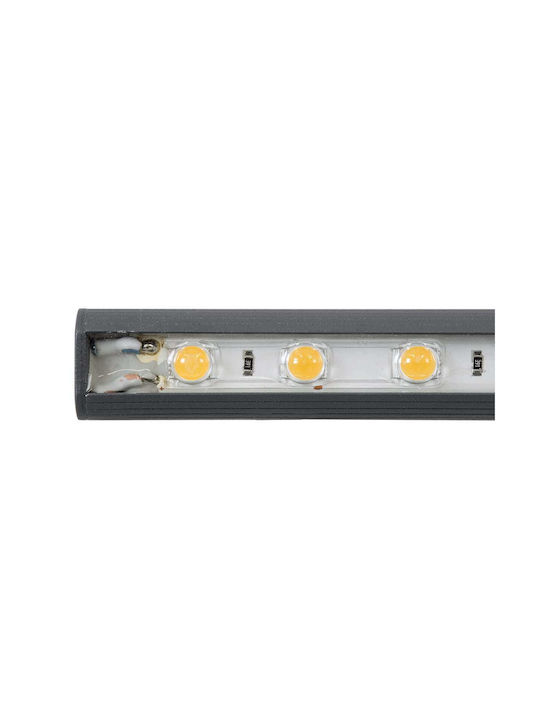 GloboStar Stellar Bară de Iluminat Exterior Lampă LED Wall Washer 12W cu Lumină Albă Caldă IP67 Gri