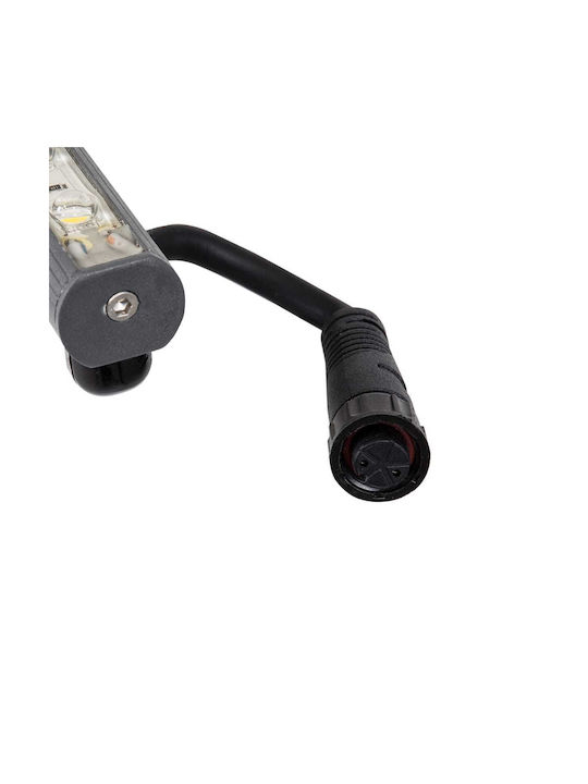 GloboStar Stellar Bară de Iluminat Exterior Lampă LED Wall Washer 12W cu Lumină Albă Caldă IP67 Gri
