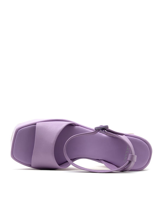 Leder Sandalen Lila