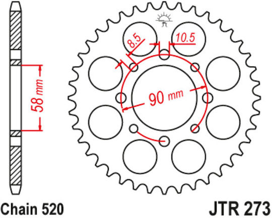 JT Sprockets Rear Sprocket 44 Teeth for Honda XL 125 V Varadero 2001-2012