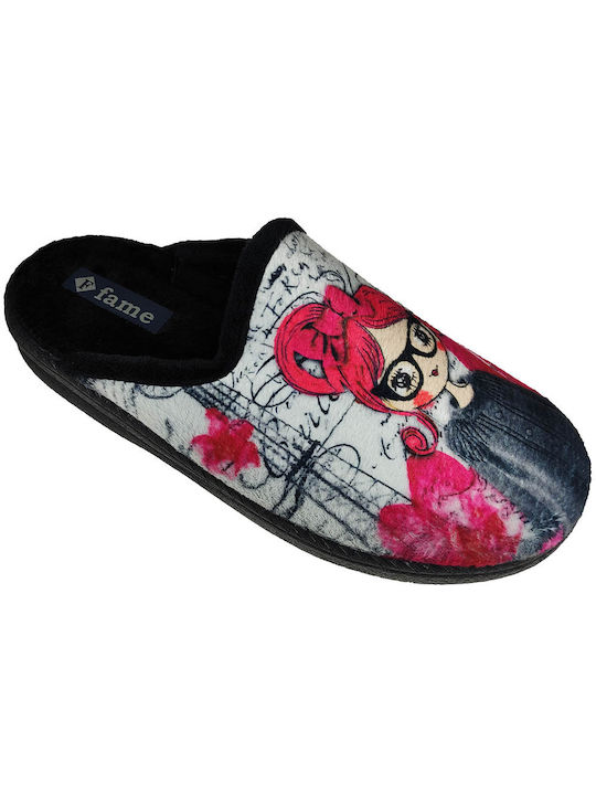 FAME NL1613 Anatomic Women's Slippers In Black Colour