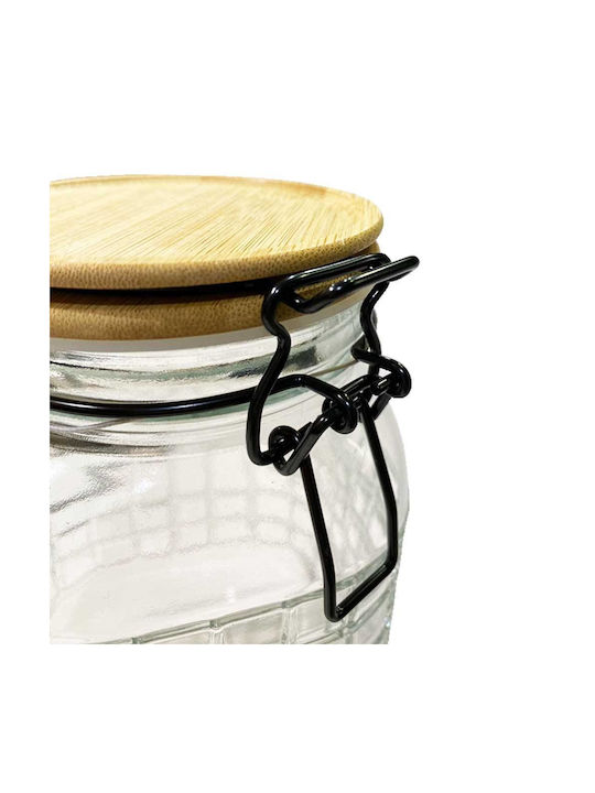 Marva Vase General Use with Lid Glass Transparent 1000ml