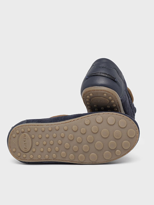 Boys Leather Slip-On Moccasins Navy Blue