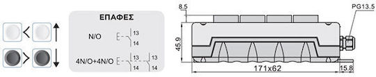 EPB4 XND 4 Industrial Push Button Panel 03.002.0158