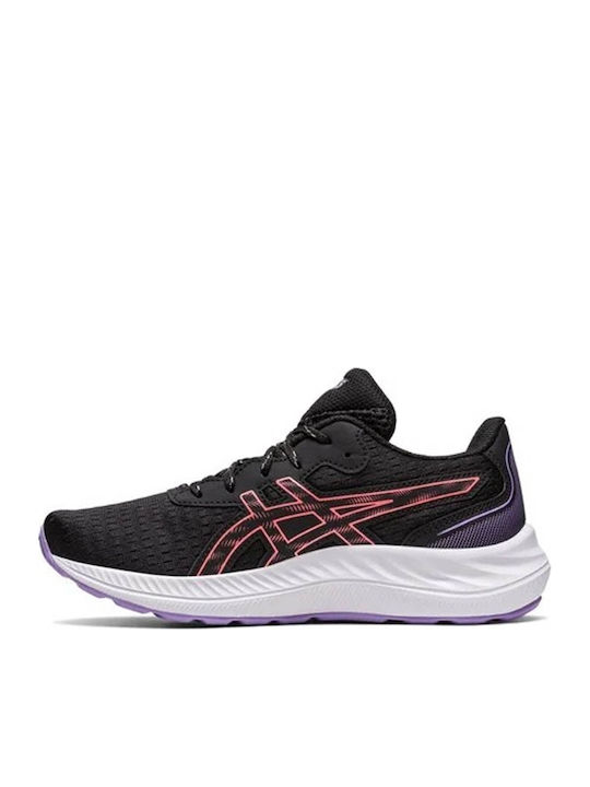 Gel Excite 9 GS Kids Sports Shoes Running with Laces Black / Papaya