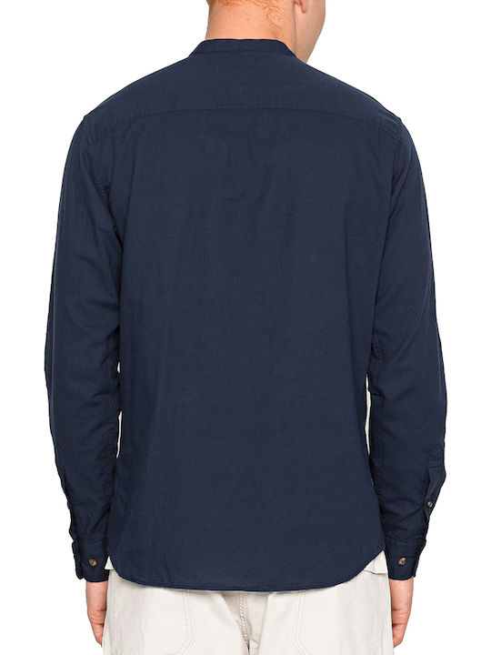 Langärmlig Leinen Hemd Navy Blazer