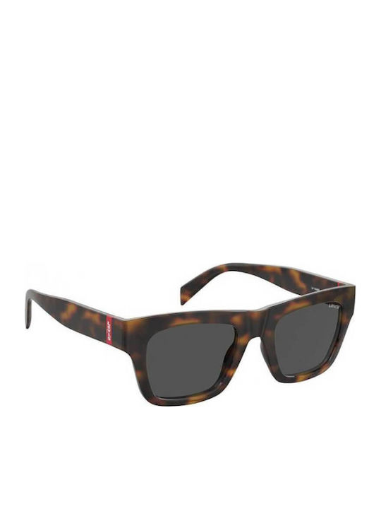 Levi's Unisex Sunglasses with Brown Tartaruga Plastic Frame and Gray Lens LV1026/S 05L/IR/S