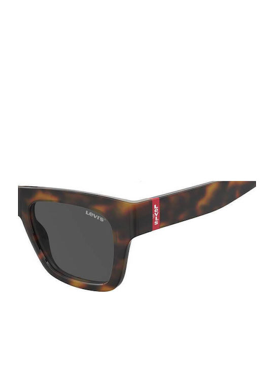 Levi's Unisex Sunglasses with Brown Tartaruga Plastic Frame and Gray Lens LV1026/S 05L/IR/S