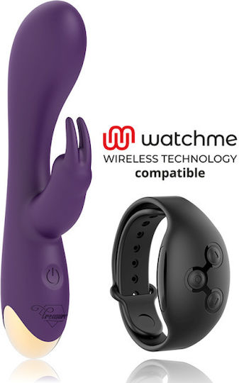 WatchMe Treasure Laurence Mini Δονητής Rabbit με Απομακρυσμένο Έλεγχο Rabbit 17.5cm Purple