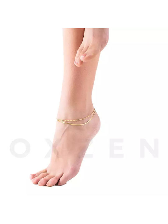 Oxzen Bracelet Anklet Chain made of Steel Gold Plated