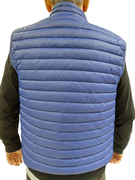 Sleeveless Jacket Puffer Blue