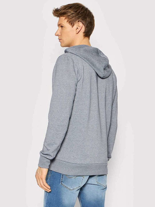 Jack & Jones Herren Sweatshirt Jacke mit Kapuze und Taschen Grisaille