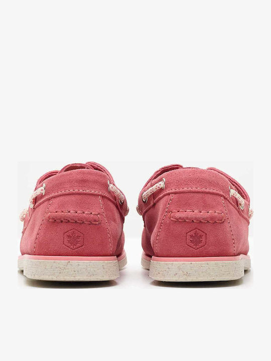 Leder Damen Mokassins in Rosa Farbe