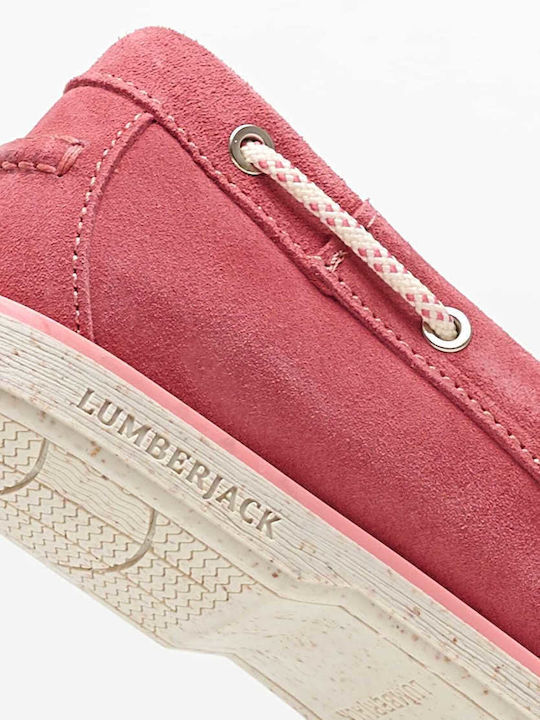Leder Damen Mokassins in Rosa Farbe