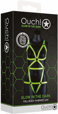 Shots Ouch! Glow In The Dark Full Body Harness Πράσινο