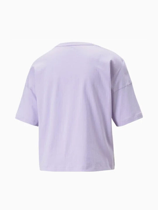 Essentials Damen Sport Crop Top Kurzarm Vivid Violet
