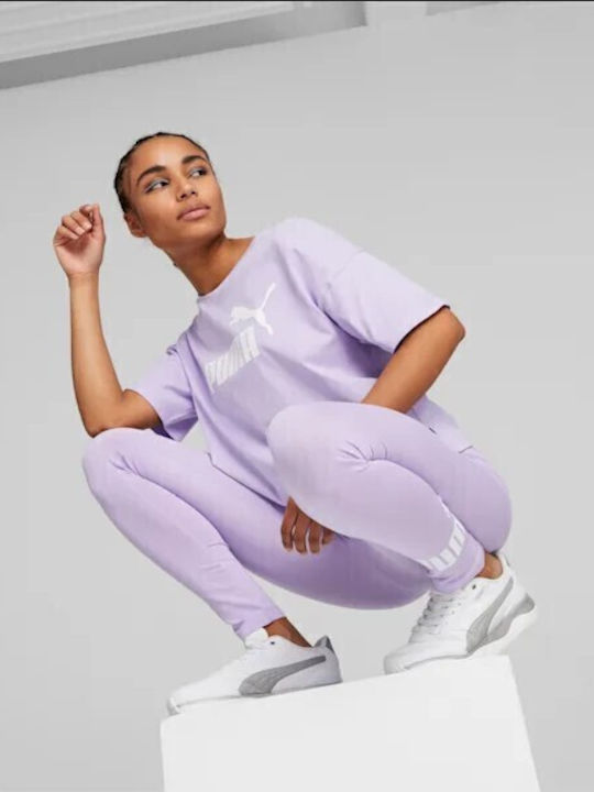 Essentials Damen Sport Crop Top Kurzarm Vivid Violet