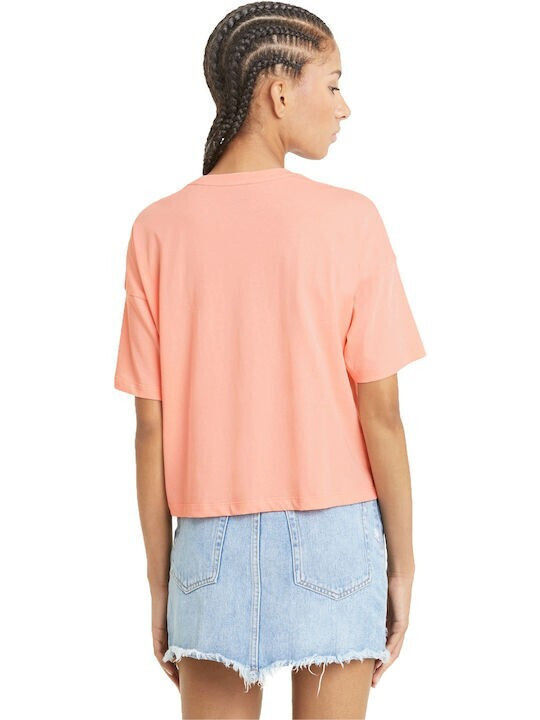 Puma Essentials Women's Athletic Crop Top Short Sleeve Pink