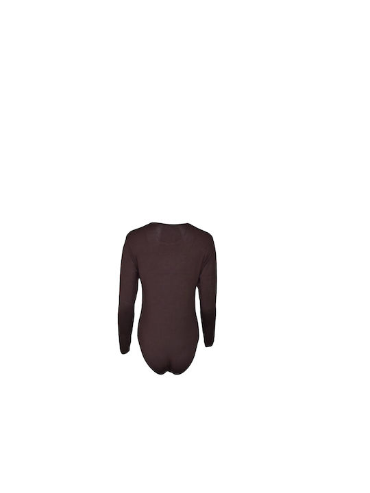 Apple Boxer Long Sleeve Bodysuit Brown