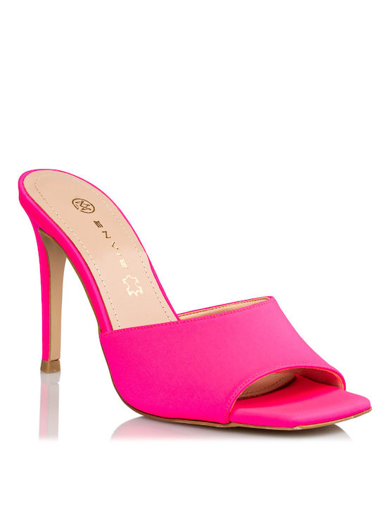 Envie Shoes Thin Heel Mules Fuchsia