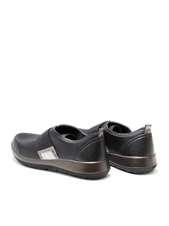 WG566B01 Anatomische Damen Slip-Ons Schwarze
