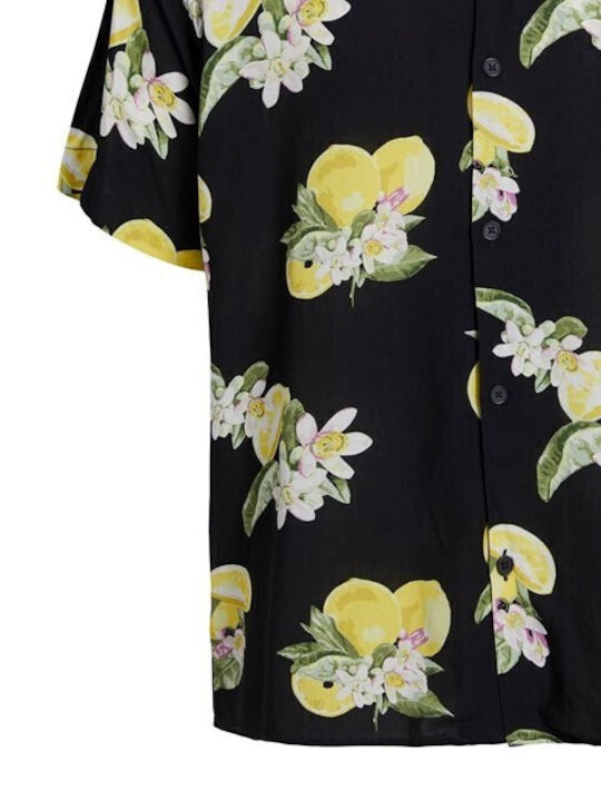 Παιδικό Floral Πουκάμισο Κοντομάνικο Μαύρο Lemons