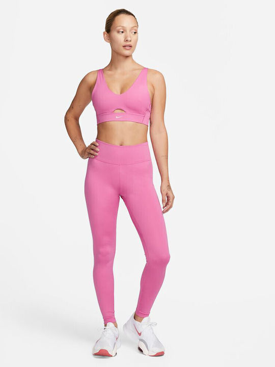 Dri-FIT Indy Women's Athletic Sports Bra Cosmic Fuchsia/Fossil Stone with Lining & Removable Padding