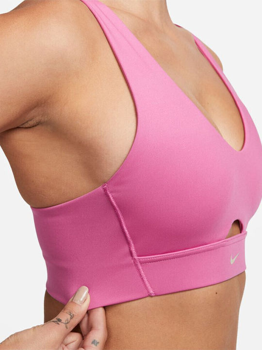 Dri-FIT Indy Women's Athletic Sports Bra Cosmic Fuchsia/Fossil Stone with Lining & Removable Padding