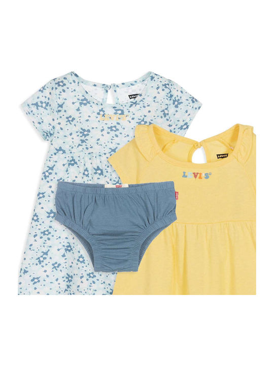 Set Rochii pentru Copii Cu mâneci scurte Set cu Chiloțel Multicolor