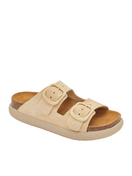 Noelle Women's Flat Sandals Anatomic in Beige Color