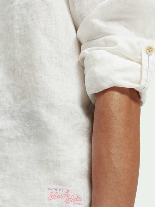 Long-sleeved Linen Shirt White