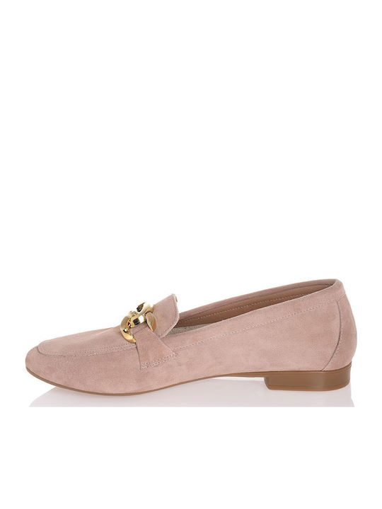 Δερμάτινα Γυναικεία Loafers σε Ροζ Χρώμα