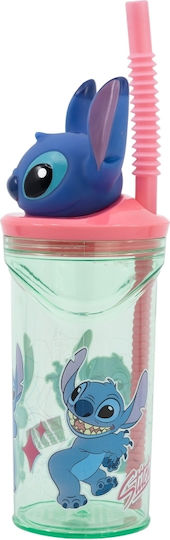 Stor Stitch Flowers Pahar pentru apa din Plastic cu pai 360ml