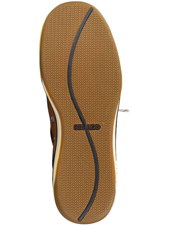 Triton Three Eyelets Men's Leather Boat Shoes Brown
