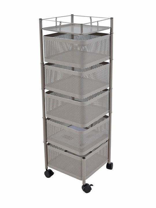 Ankor Metal Kitchen Trolley 5 Tiers Gray 28x28x91cm