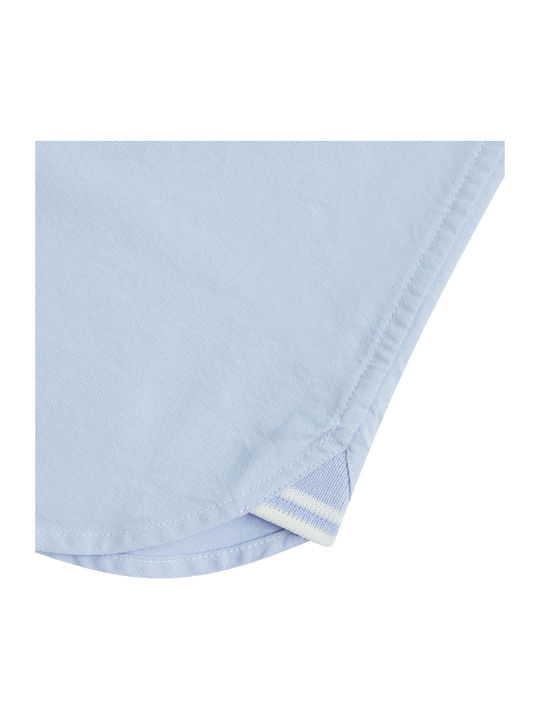 Long-sleeved Cotton Shirt Light Blue