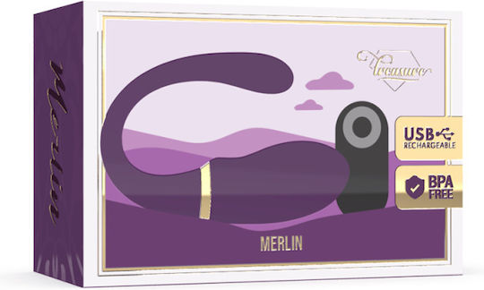 Dream Love Treasure Merlin Δονητής για Ζευγάρια με Remote Control Double Couple Vibrator Remote Control Purple