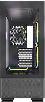 Montech GEMT-007 Gaming Midi Tower Computer Case with RGB Lighting Black