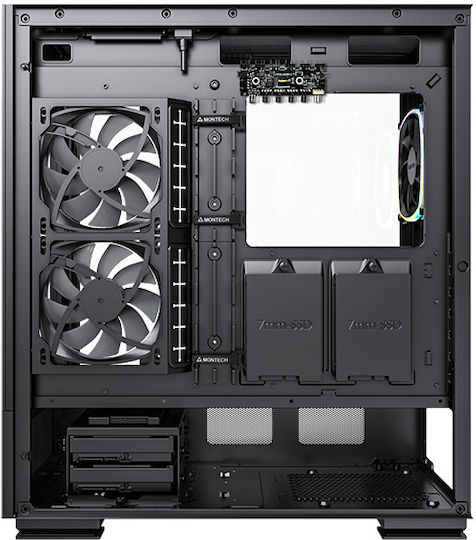Montech Sky Two Gaming Midi Tower Κουτί Υπολογιστή με Πλαϊνό Παράθυρο και RGB Φωτισμό Μαύρο