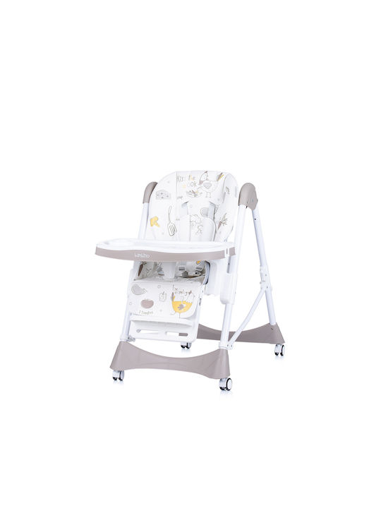 Chipolino Bambino Foldable Highchair with Metal Frame & Leatherette Seat Sand