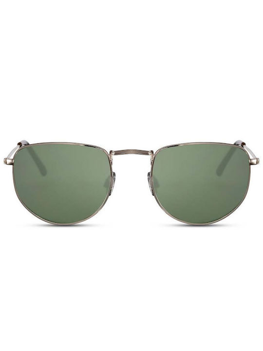 Solo-Solis Sonnenbrillen mit Silber Rahmen und Grün Linse NDL8039