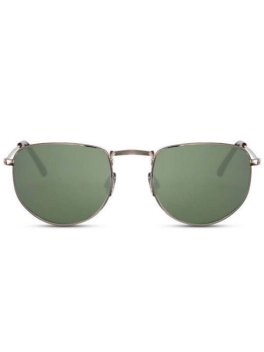 Solo-Solis Men's Sunglasses with Silver Metal Frame and Green Lens NDL8039