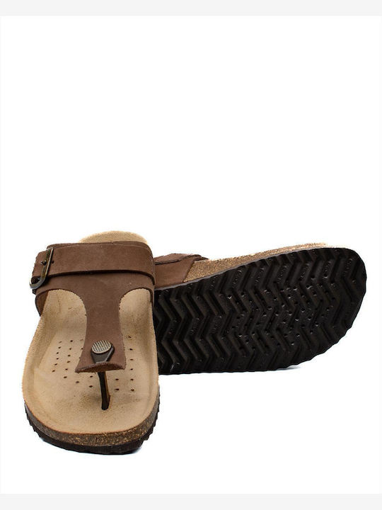 Brionia Leather Women's Flat Sandals in Brown Color