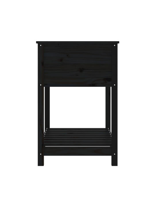 vidaXL Кутия за саксии Дърво Черен 82.5x54x81см.