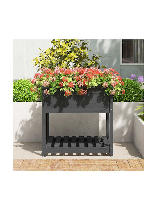 vidaXL Planter Box Lemn Gri 82.5x82.5x81cm.