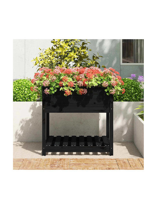 vidaXL Blumenkasten Hölzernes Schwarz 82.5x82.5x81cm.