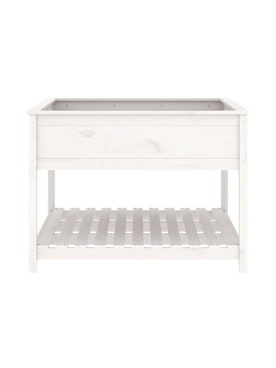 vidaXL Planter Box Lemn Alb 111.5x111.5x81cm.