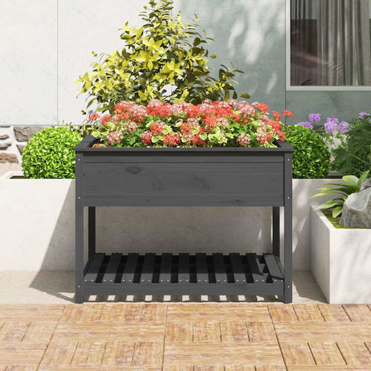 vidaXL Кутия за саксии Дърво Сив 111.5x111.5x81см.