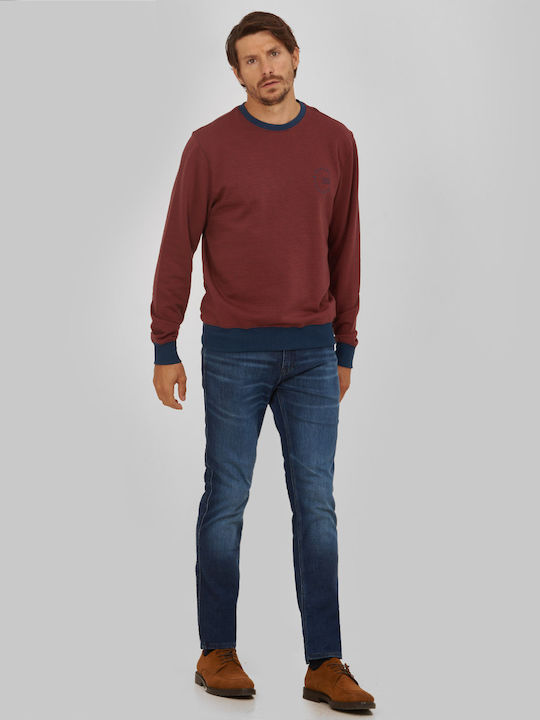 Sweatshirt Modern Fit mit zweifarbigen Design Basefield Rot ALL DAY